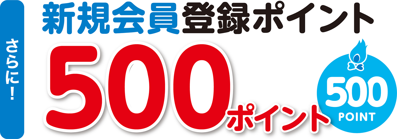 新規加入ポイント 500Pt!