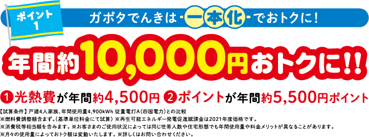 年間約10,000円おトクに！